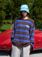 S45 Striped Pearl Brushed Knit Sweater