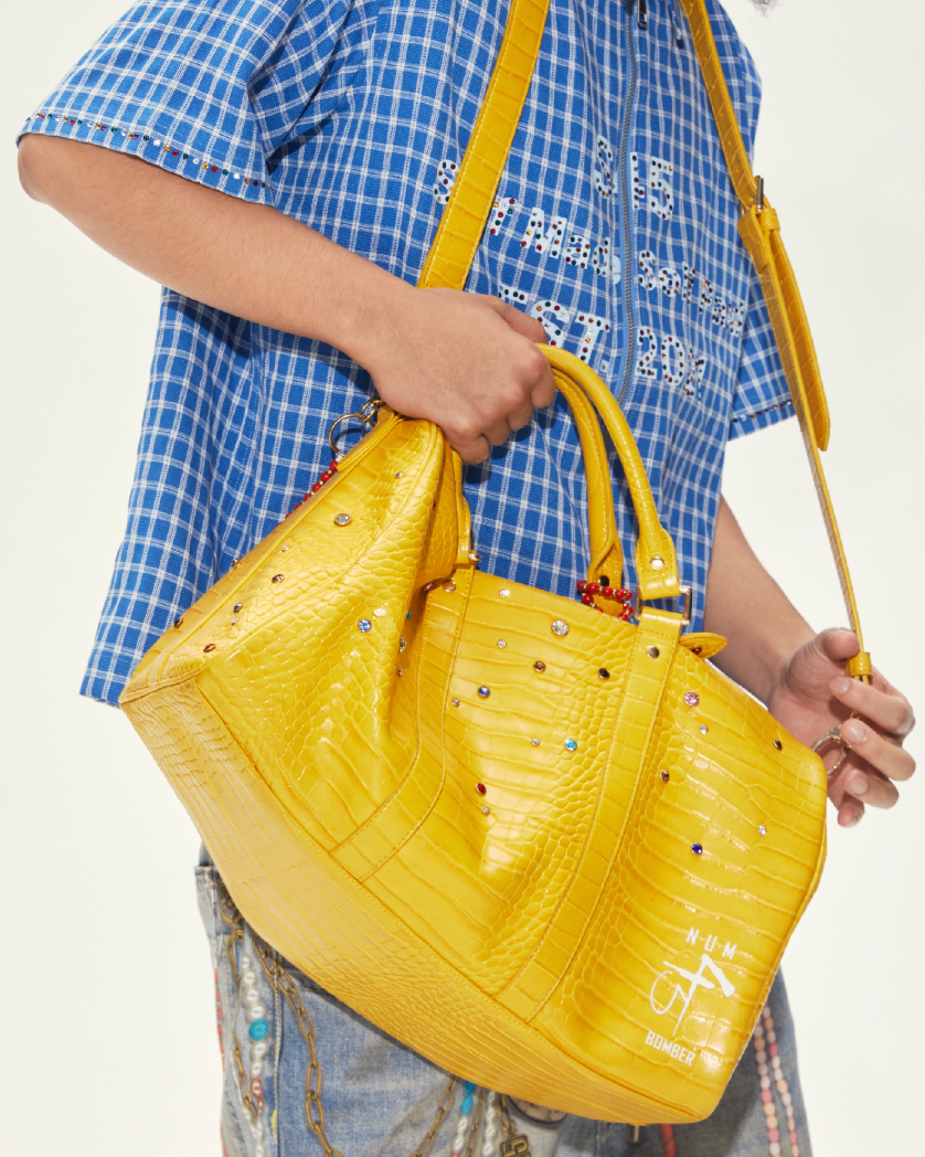S45 Colorful Diamond Crocodile Leather Travel Bag