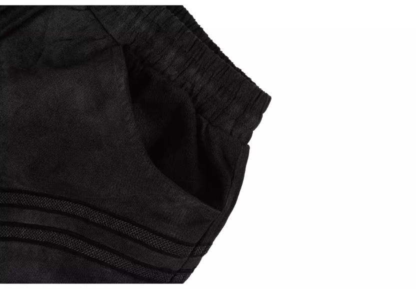 Labt Curved Design Washed Shorts