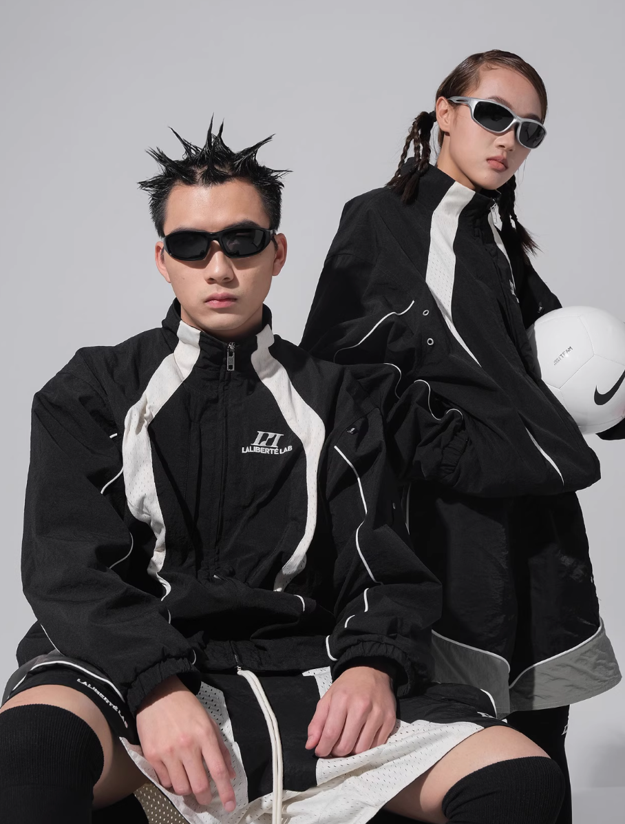 Labt Contrast Stitch Nylon Track Jacket