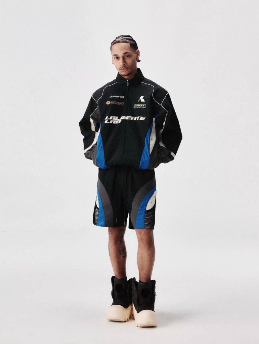 Labt Racing Colorblock Nylon Track Jacket