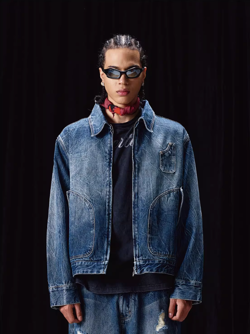 Labt Lightning Grain Washed Denim Jacket