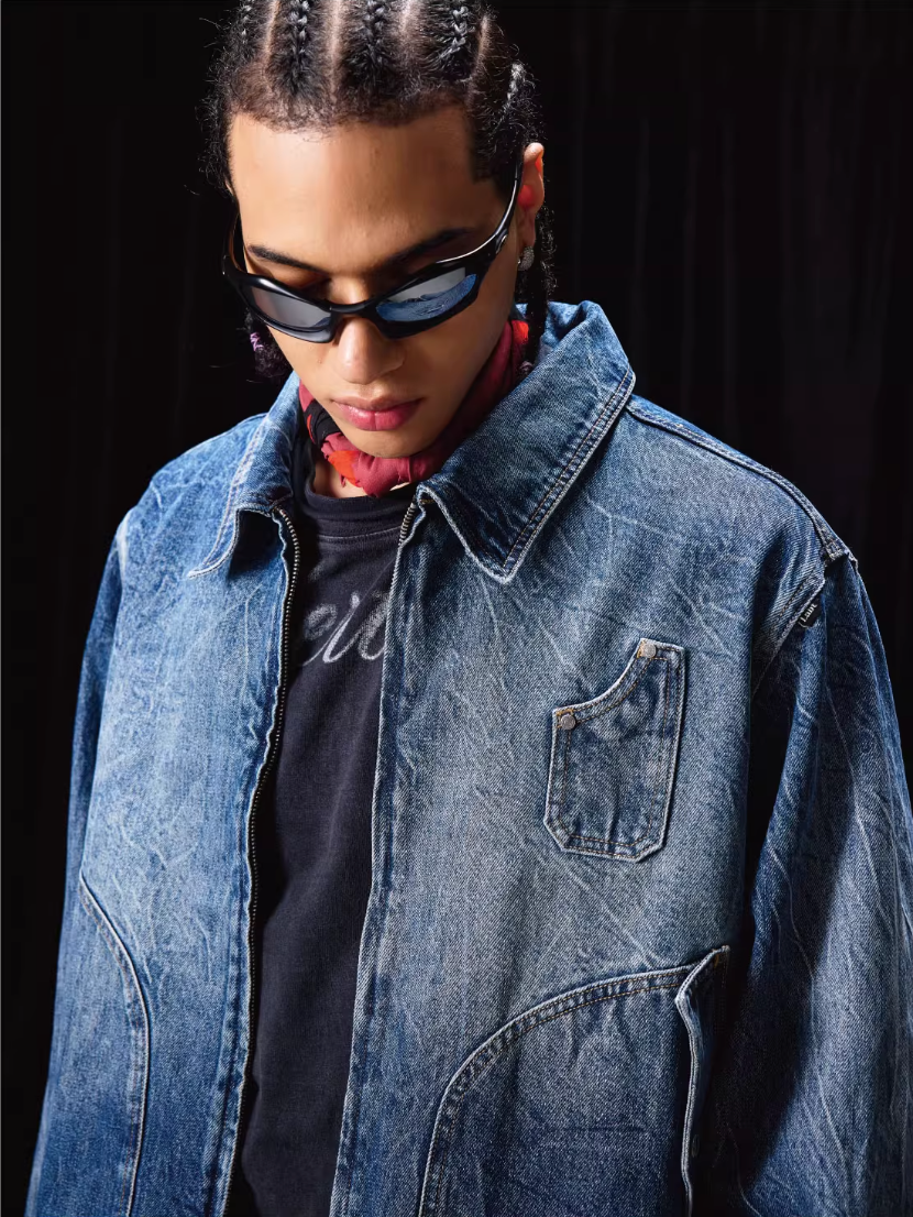 Labt Lightning Grain Washed Denim Jacket