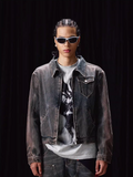 Labt Flower Wash Western Denim Jacket