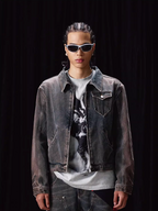 Labt Flower Wash Western Denim Jacket