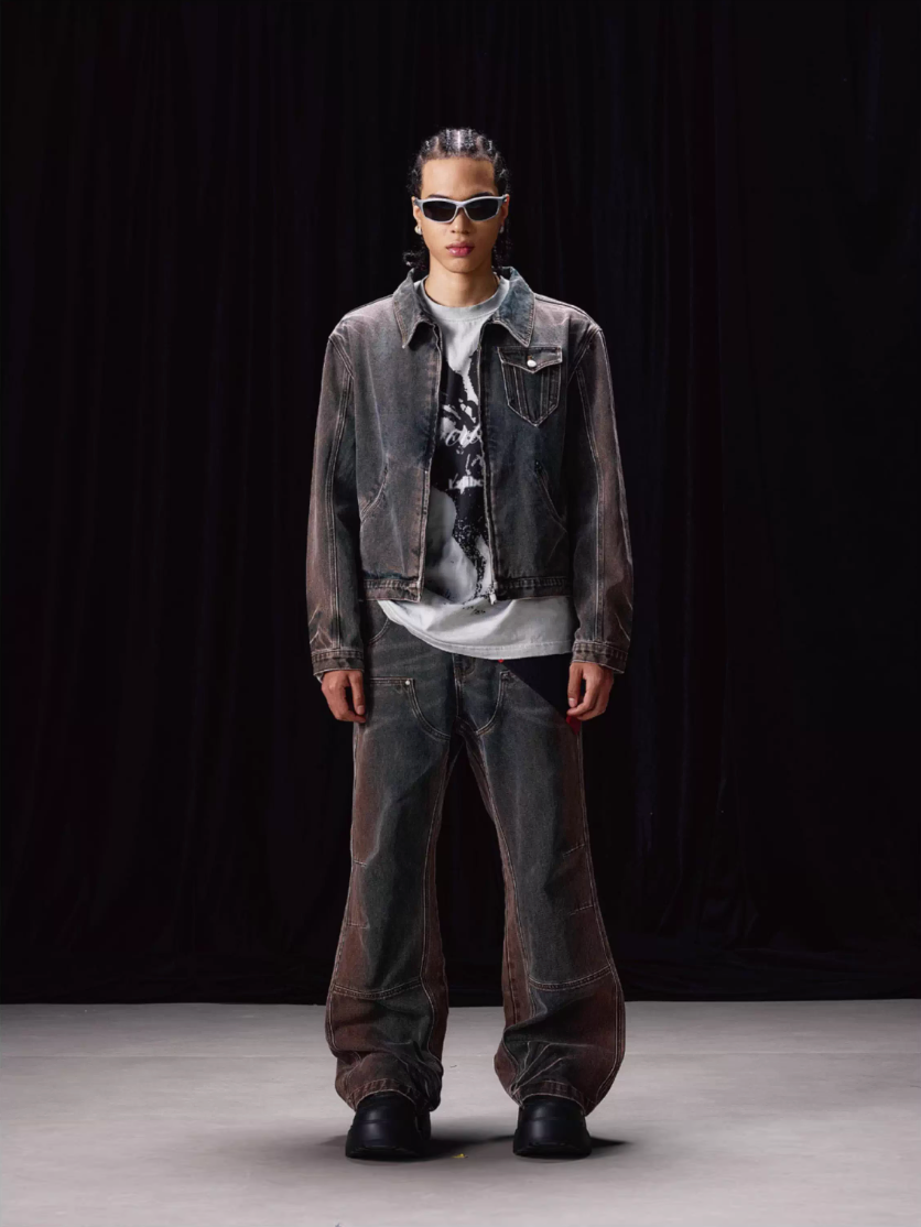 Labt Flower Wash Western Denim Jacket