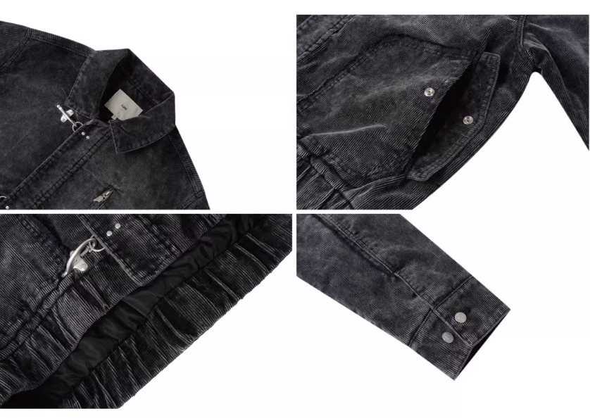 Labt Metal Snap Corduroy Work Jacket