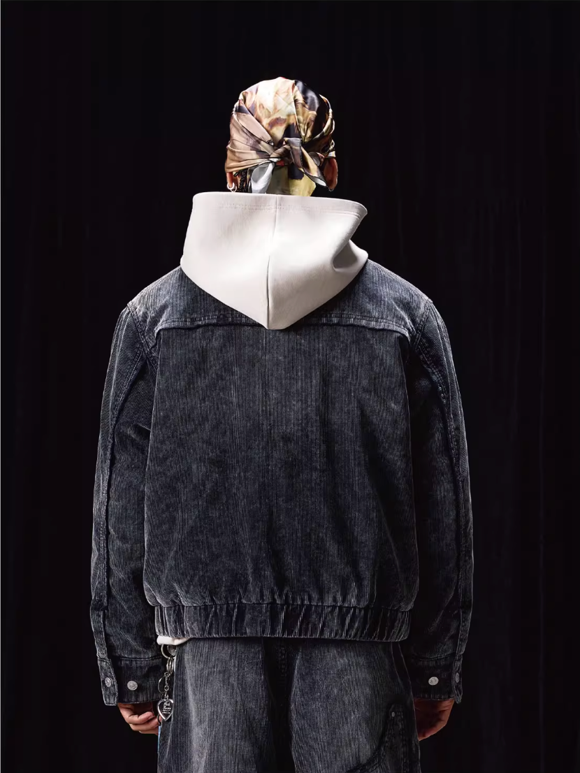 Labt Metal Snap Corduroy Work Jacket