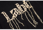 Labt Fringe Lanyard Logo Distressed Knit Sweater