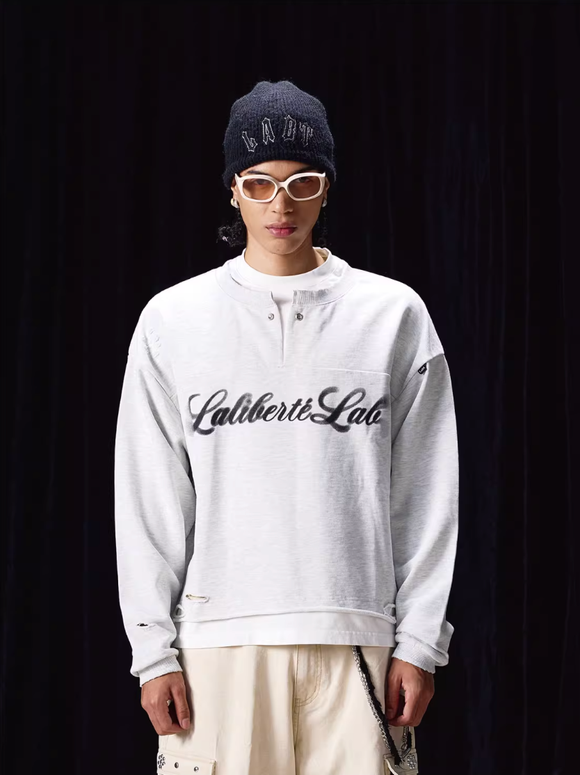 Labt Vintage Print Layered Sweatshirt