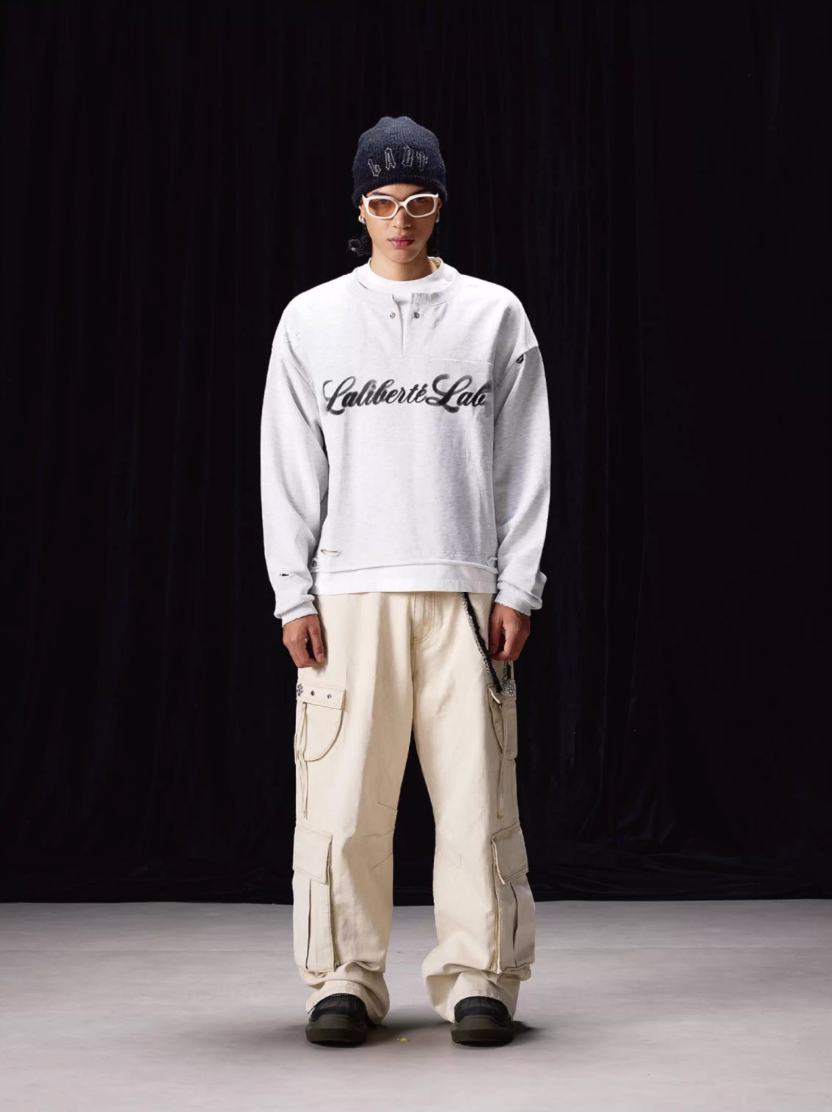 Labt Vintage Print Layered Sweatshirt