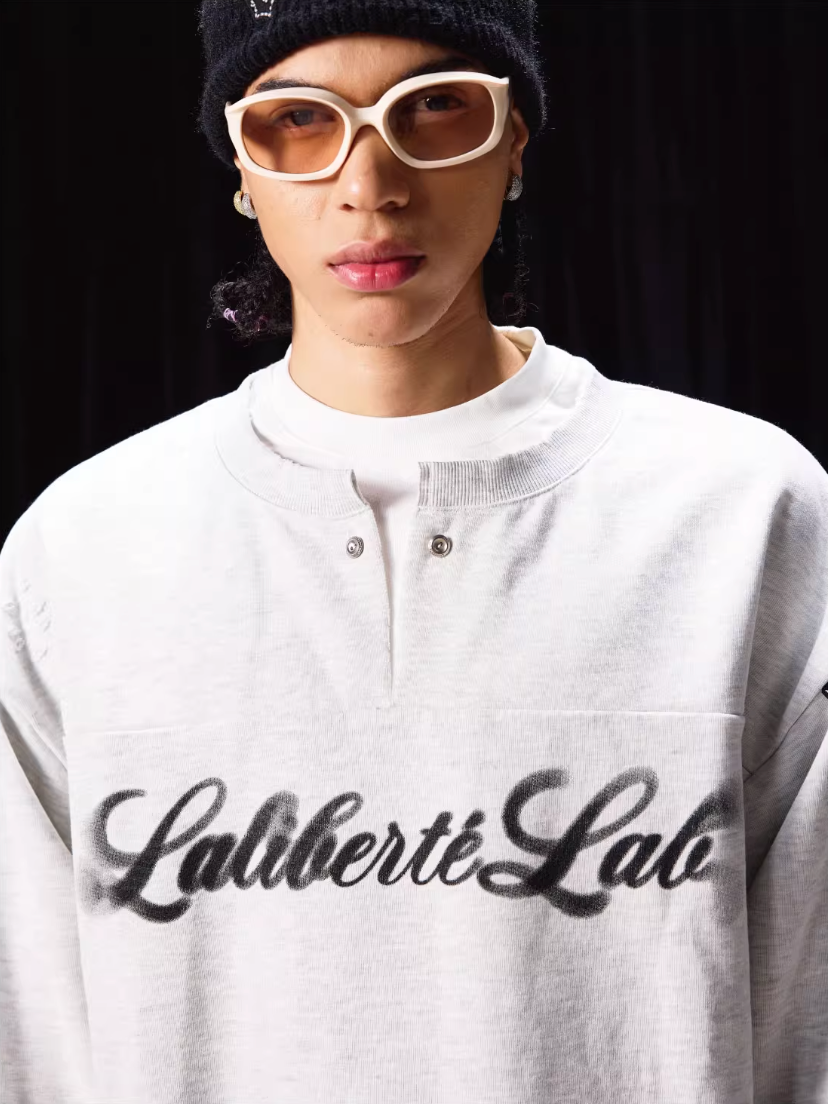 Labt Vintage Print Layered Sweatshirt