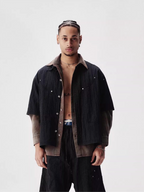 Labt Distressed Wash Pocket Short Sleeve Shirt