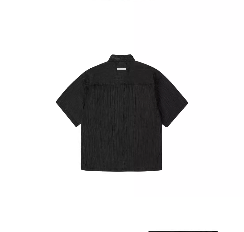 Labt Distressed Wash Pocket Short Sleeve Shirt
