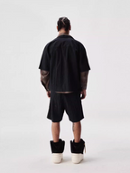 Labt Distressed Wash Pocket Short Sleeve Shirt