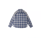 Labt Washed Flannel Plaid Long Sleeve Pocket Shirt