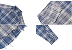 Labt Washed Flannel Plaid Long Sleeve Pocket Shirt