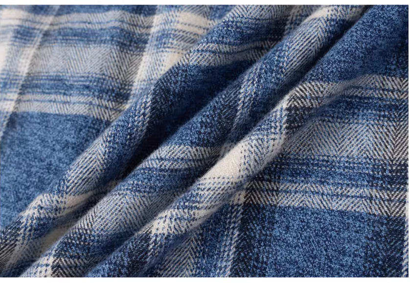 Labt Washed Flannel Plaid Long Sleeve Pocket Shirt