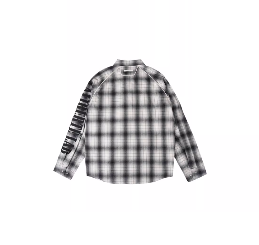 Labt Western Plaid Patch Embroidered Long Sleeve Shirt