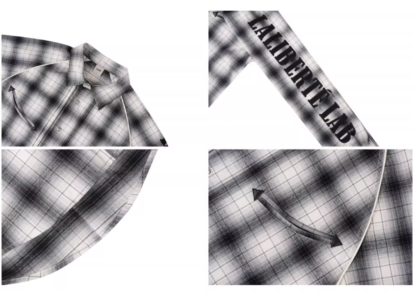 Labt Western Plaid Patch Embroidered Long Sleeve Shirt