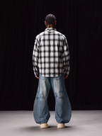 Labt Western Plaid Patch Embroidered Long Sleeve Shirt
