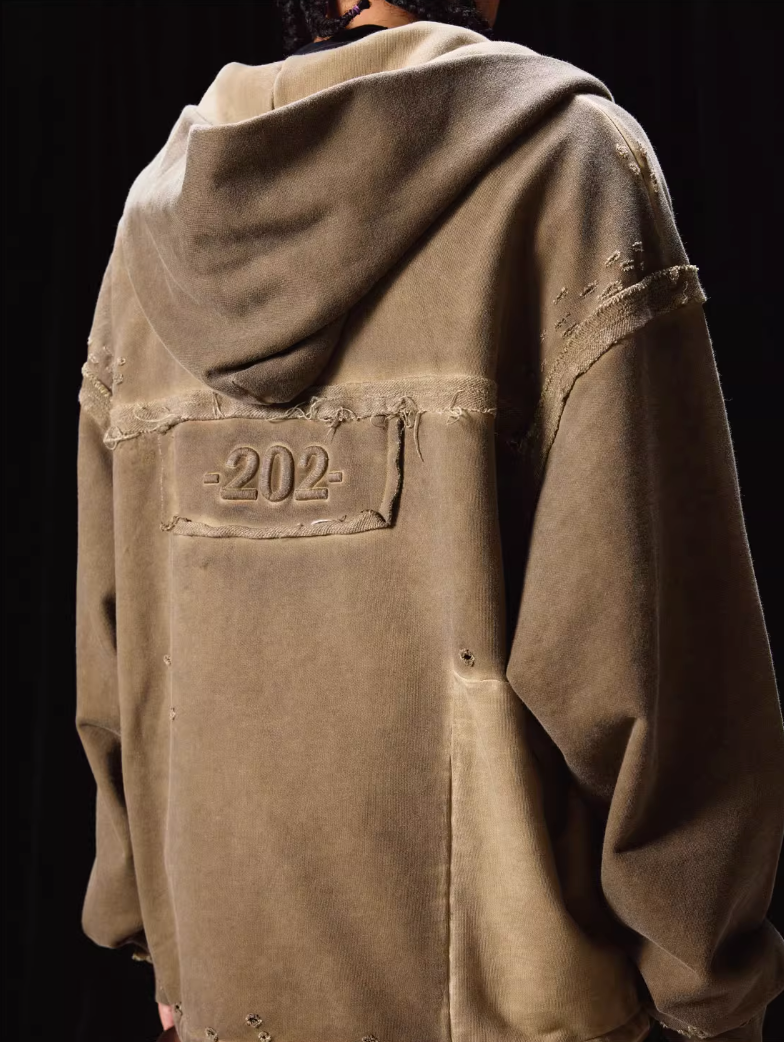 Labt Distressed Zip Up Hoodie