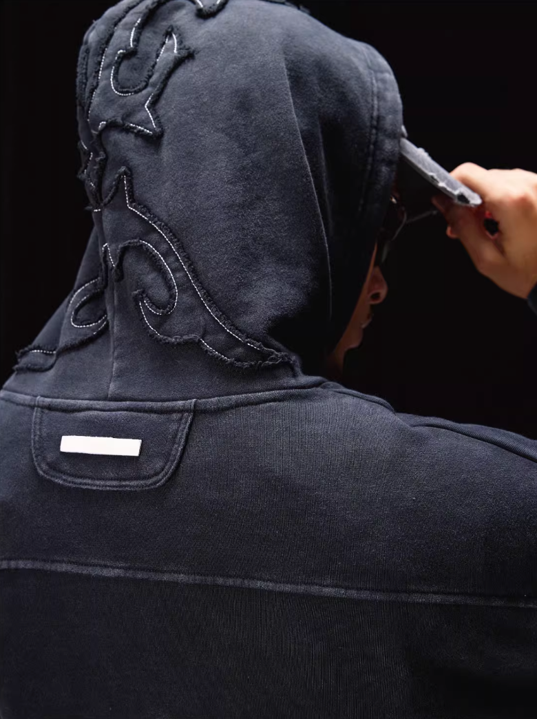 Labt Western Patch Embroidered Hoodie