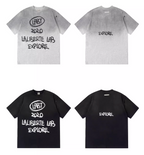 Labt Cracked Print Spray Dirty Washed Faded Tee