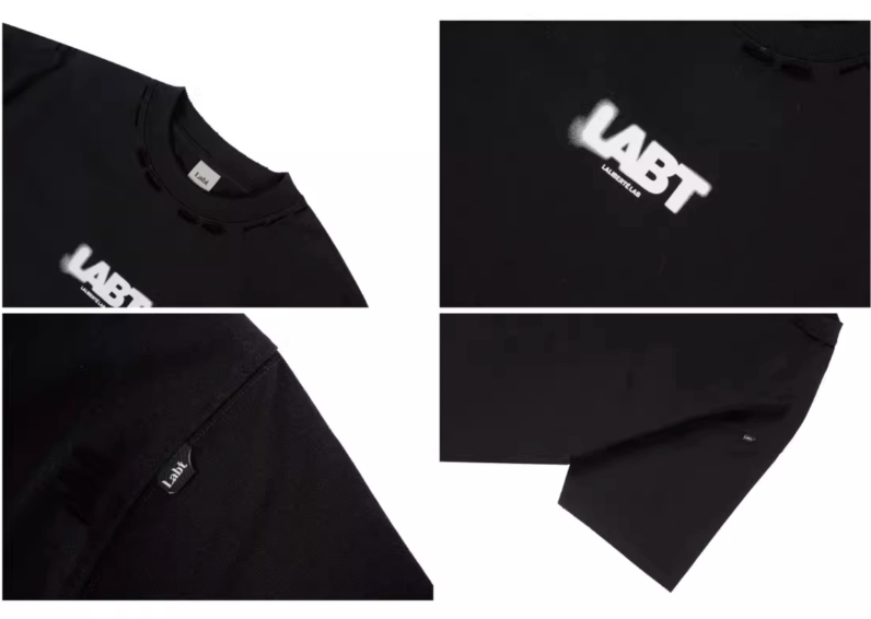 Labt Distressed Holes Logo Print Tee