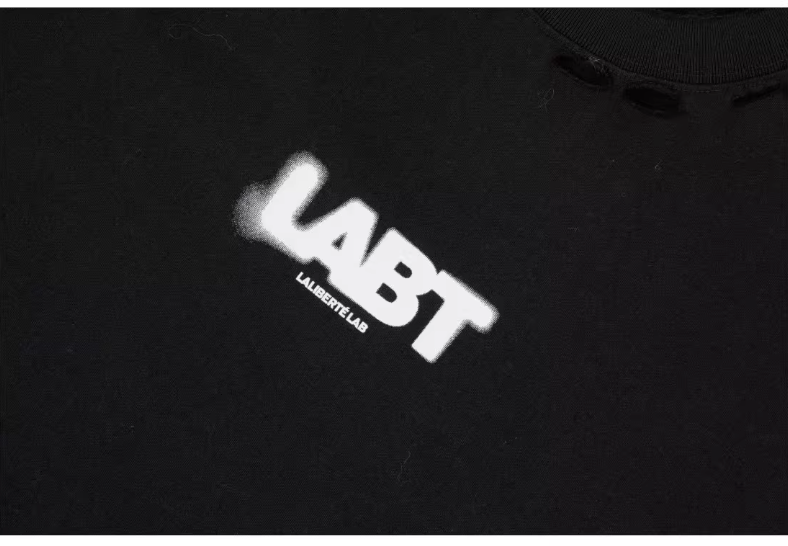 Labt Distressed Holes Logo Print Tee