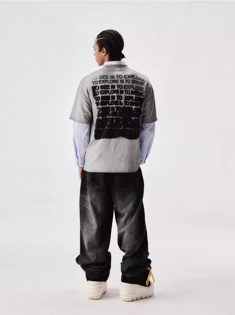 Labt Gradation Print Heather Tee
