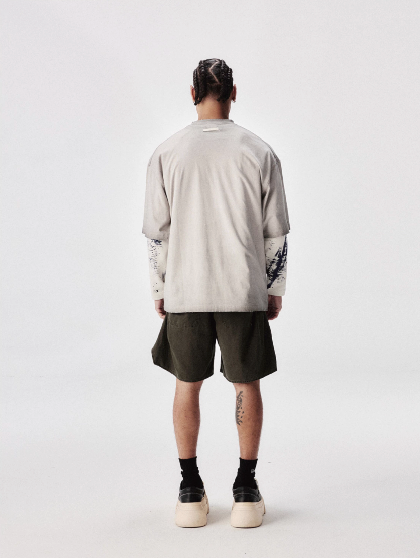 Labt 3D Patch Embroidery Distressed Tee
