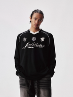 Labt Emblem Patch Mesh Long Sleeve Soccer Jersey