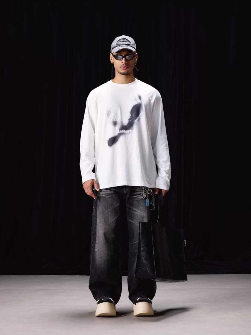 Labt Distressed Raglan Long Sleeve Tee