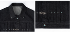 ANTIDOTE Turquoise Studded Pleated Buckle Denim Jacket