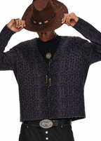 ANTIDOTE Dark Leopard Brushed Knit Cardigan