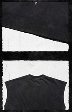 UNDERWATER Washed Devil Bone Print Distressed Sleeveless Tee