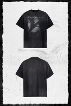 UNDERWATER Night Raven Print Washed Distressed Tee