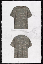 UNDERWATER Handmade Cut Distressed Camouflage Tee