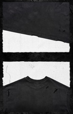 UNDERWATER Handmade Cut Distressed Dust Black Tee