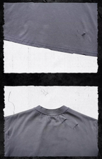 UNDERWATER Handmade Cut Distressed Dust Blue Tee