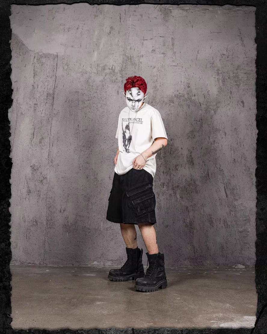 UNDERWATER Fallen Angel Print Distressed Tee