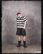 UNDERWATER Jailbird Dirty Dye Cut Distressed Stripe Tee