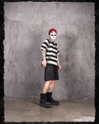 UNDERWATER Jailbird Dirty Dye Cut Distressed Stripe Tee