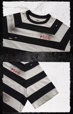 UNDERWATER Jailbird Dirty Dye Cut Distressed Stripe Tee