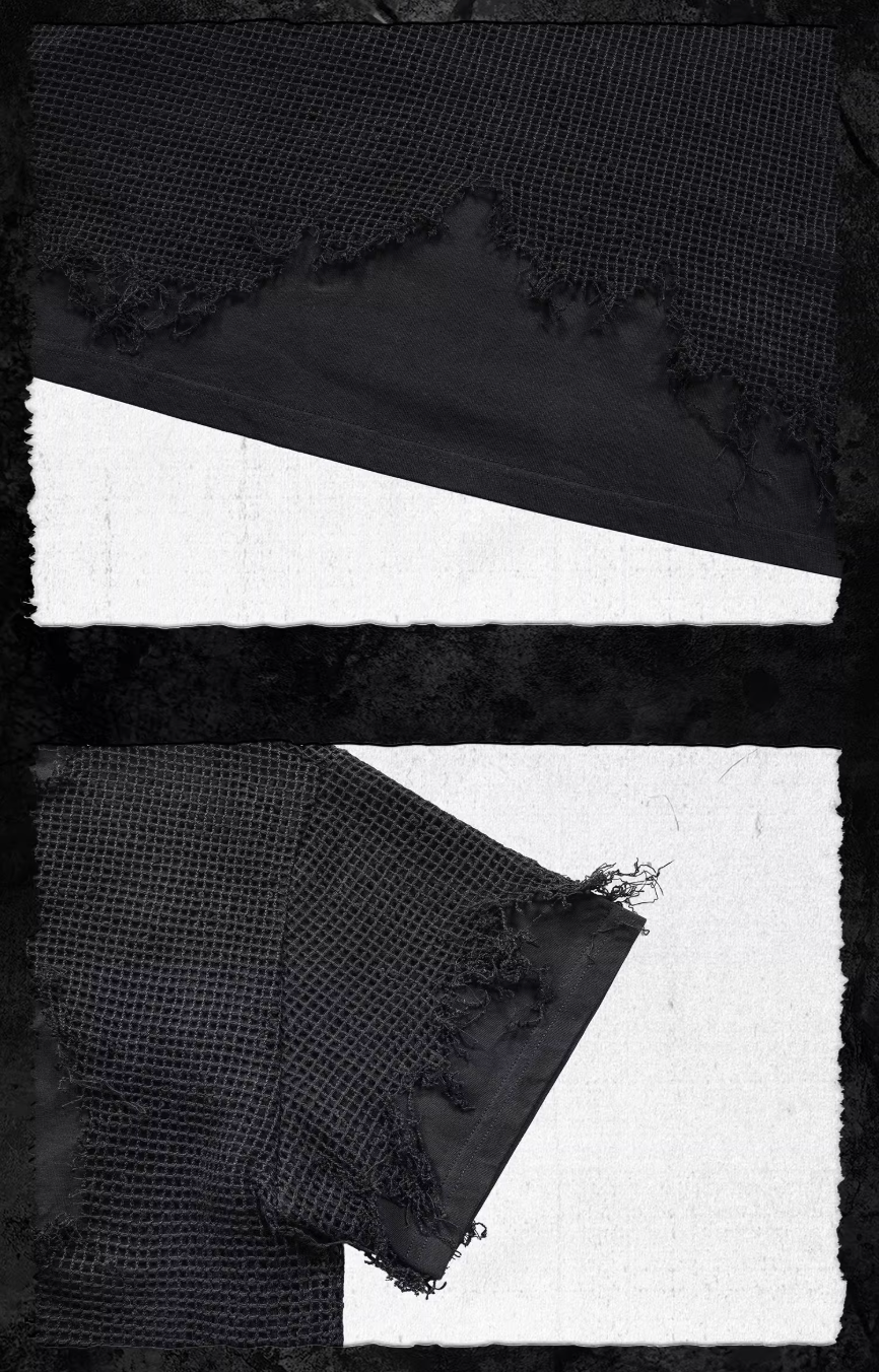 UNDERWATER Ruined Mesh Distressed Layered Tee
