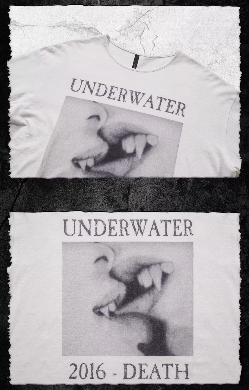 UNDERWATER Devils Kiss Vintage Print Long Sleeve Tee