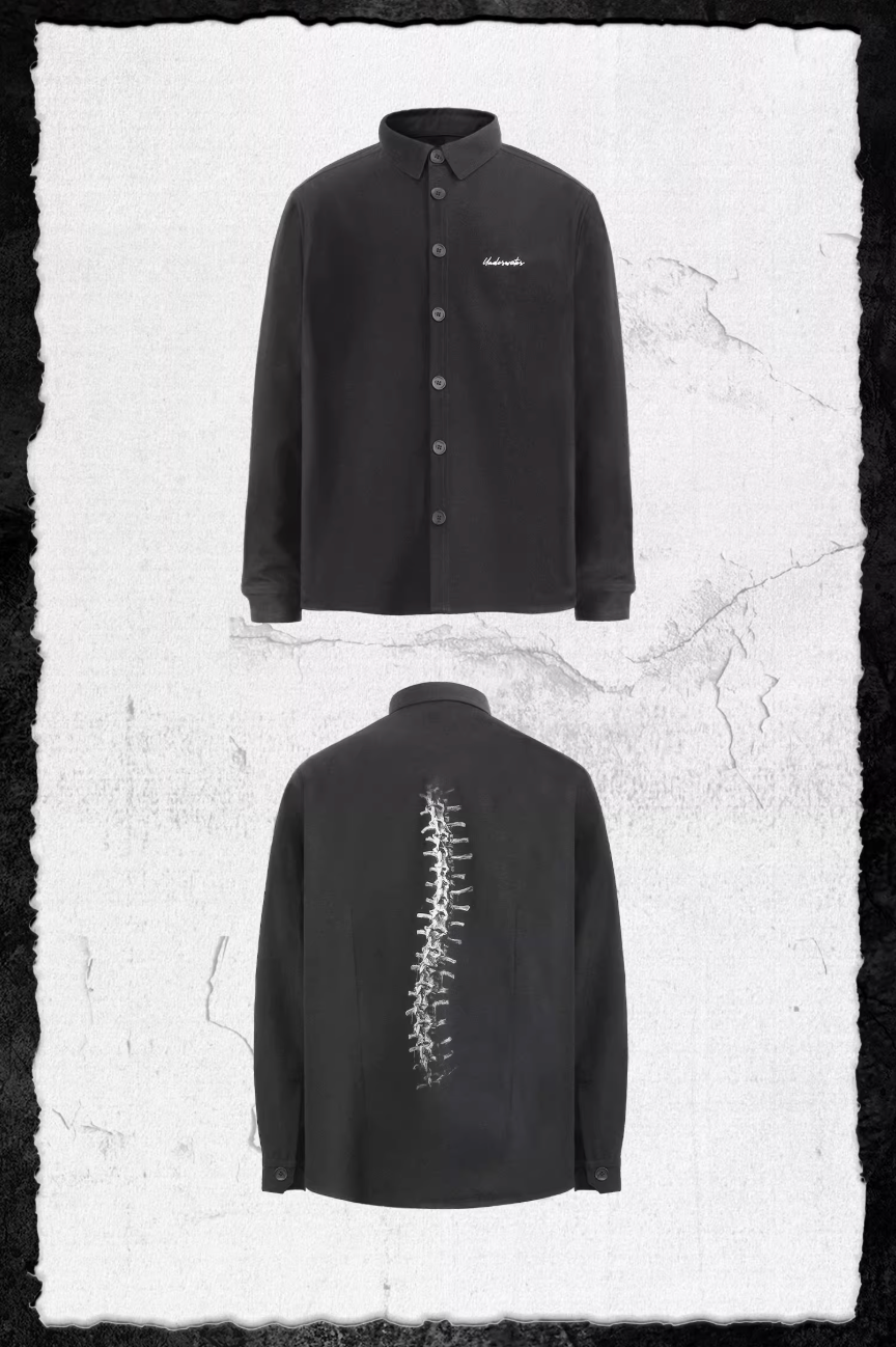 UNDERWATER Backbone Print Long Sleeve Shirt