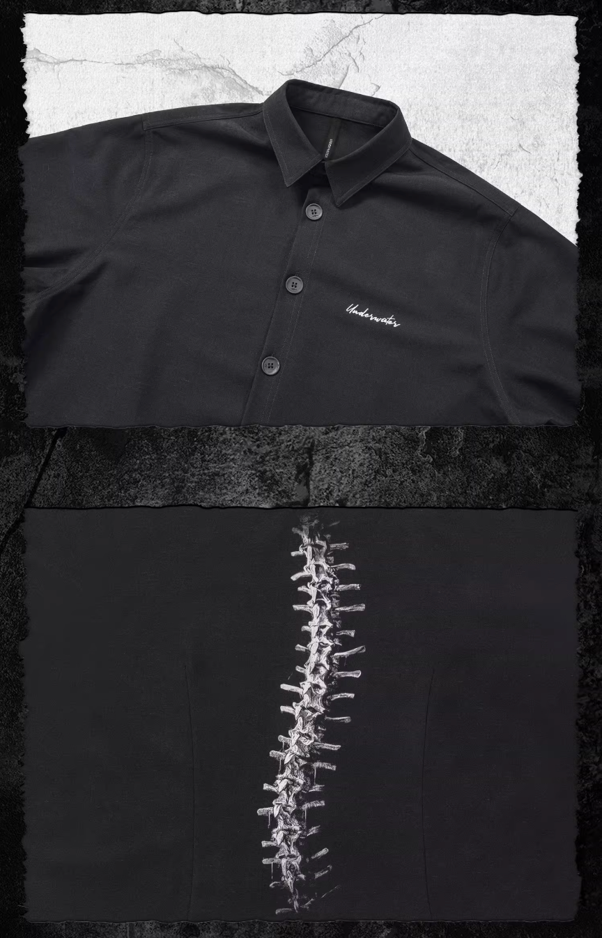 UNDERWATER Backbone Print Long Sleeve Shirt