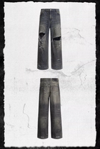 UNDERWATER Dirty Dye Aged Torn Baggy Jeans